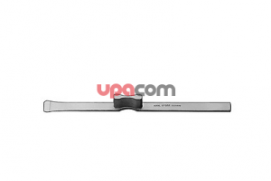 Долото по RUBIN, плоское, прямое, с двухсторонней заточкой, закругленными углами, стабилизатором для пальца, специально матированное, ширина 14 мм, длина 16.5 см