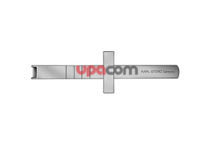 Долото по COTTLE, с поперечной опорой для руки, градуированное, с двухсторонней заточкой, с защитно-направляющим стержнем с обеих сторон, ширина 14 мм, длина 18.5 см, для ринологии и ринопластики