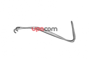 Двусторонний инструмент по WALTER, одна сторона с крючком для спинки носа, ширина крючка 12 мм, длина крючка 45 мм, другая сторона с двузубым крючком для крыльев носа, длина 12.5 см